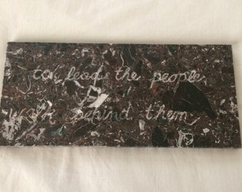 Engraved Marble Piece 12x 5.5 inches