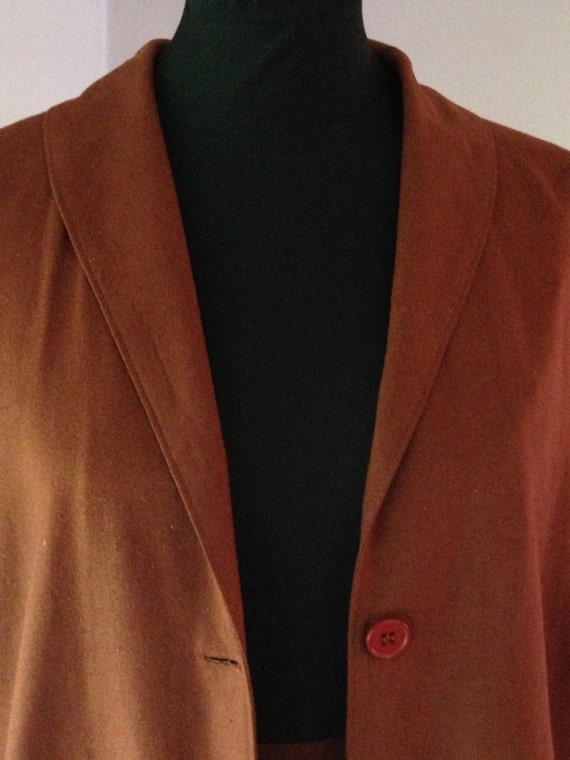 Rusty Raw Silk Two-Piece Suit from the Eighties, … - image 5