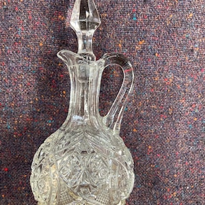 Vintage Cut Glass Vinegar Cruet
