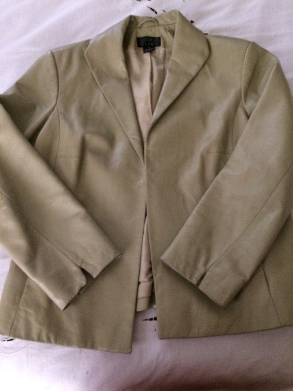 Pale Green Leather Jacket