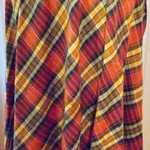 Plaid Maxi Skirt in Cotton Madras, 26&quot; Waist