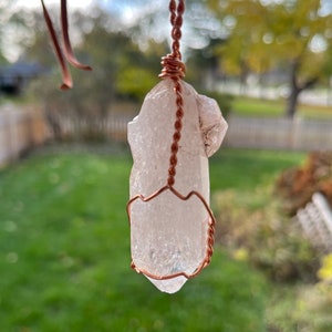 Clear Quartz crystal healing necklace