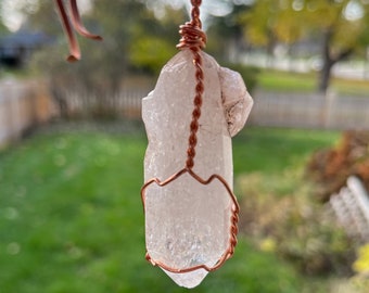 Clear Quartz crystal healing necklace