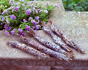 Russian Sage, Cinnamon & White Sage Smudge Sticks