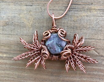 Ruby Angel Wings healing crystal chakra necklace