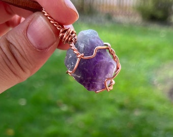 Rainbow Fluorite Crystal healing necklace