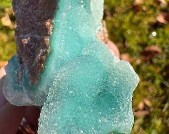 gem silica - chrysocolla and druzy quartz on matrix 2 - Congo - Africa - beautiful and rare -
