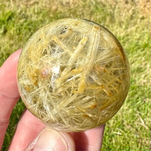 Stroh Rutilquarz Kugel - sehr selten - Brasilien 169 Gramm