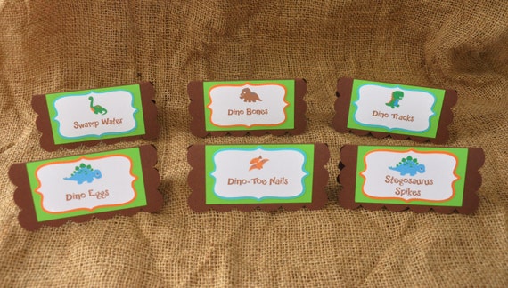 Dinosaur Food Labels Set of 6 Dinosaur Party Food Labels | Etsy