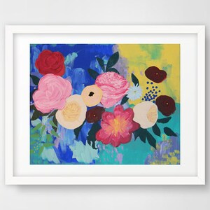 PRINT Title: Flowers No. 1 by Nicole Werner Stevens // Art Print, Wedding, Anniversary, Shower, Birthday, Gift image 1