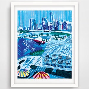 PRINT - Title: Chicago - View from Ferris Wheel by Nicole Werner Stevens // Art Print, Wedding, Anniversary, Shower, Birthday, Gift