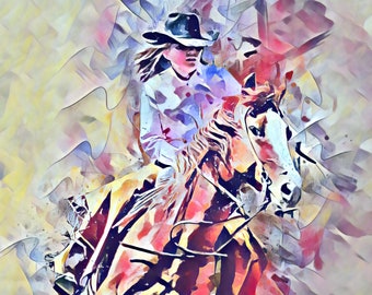 Ride 'em Cowgirl - The Rodeo Series - a limited signed and numbered print