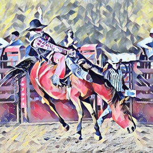 Cowboy on Bucking Bronco