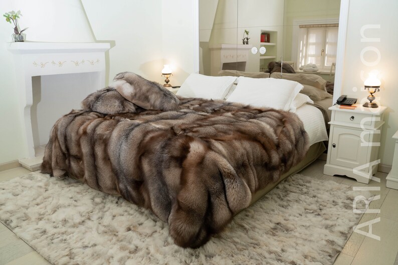 Fox Fur Throw Genuine Blanket Crystal Luxury High Pile Etsy