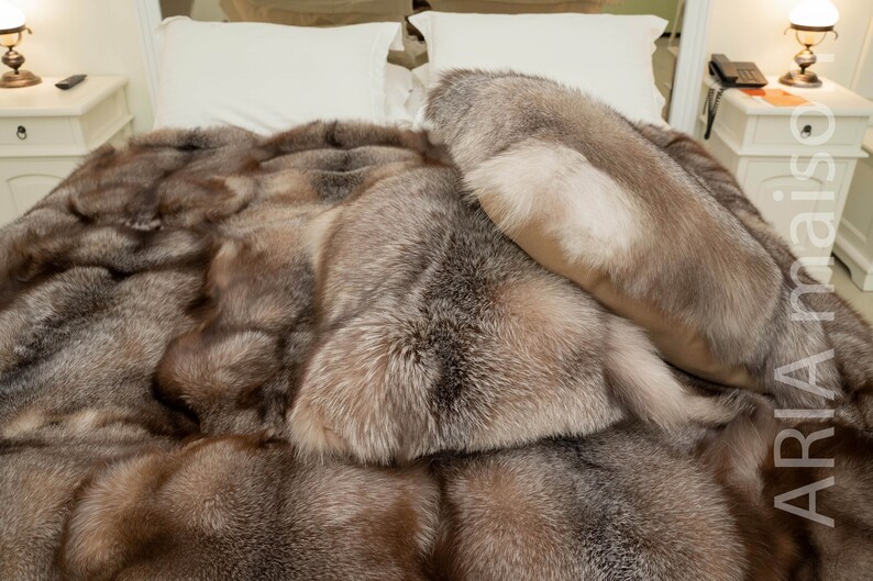 Fox Fur Throw Genuine Blanket Crystal Luxury High Pile Etsy