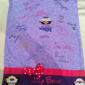 Deluxe Personalized Disney Cruise or Park Autograph Pillowcase image 1