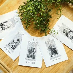 Cartão de buquê espiritual para impressão Flores do Rosário Cartões de notas católicos para ideia de presente de sacerdote para o mês do Rosário Cartão de oração católico