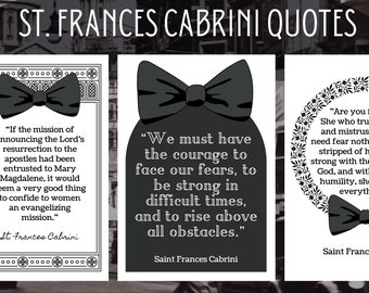 Catholic Art - St. Frances Xavier Cabrini Quotes - Catholic Nursery Art - Catholic Women Gifts - Catholic Saint Art - Feminine Wall Art