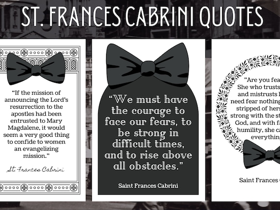 Catholic Art - St. Frances Xavier Cabrini Quotes - Catholic Nursery Art - Catholic Women Gifts - Catholic Saint Art - Feminine Wall Art
