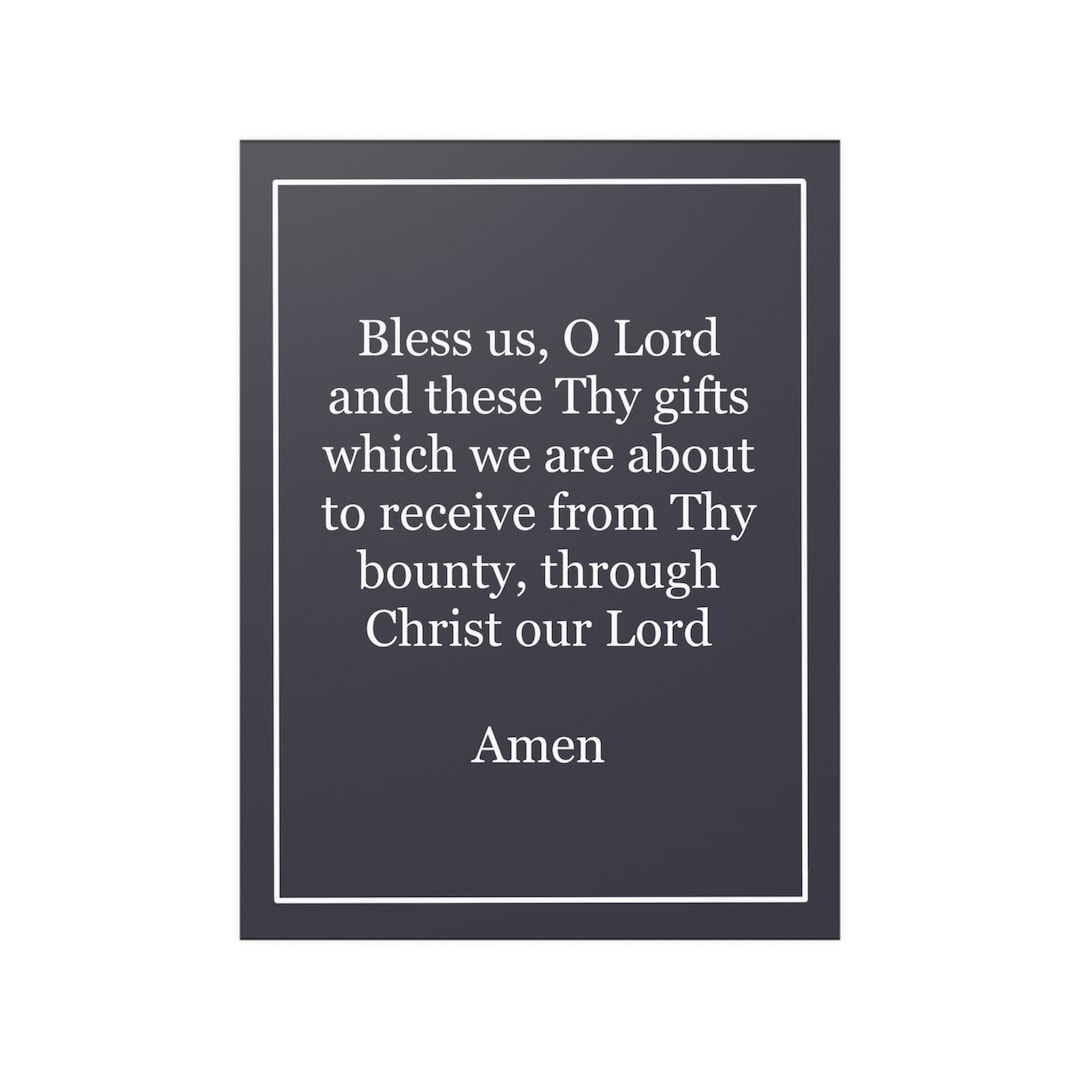Before Dinner Meal Prayer Poster Print Catholic Meal Prayer Wall Decor ...