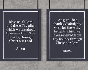 Catholic Before and After Meal Prayer for meals Print of Catholic Meal Prayer Wall Decor for Catholic Kitchen Decor Catholic Housewarming