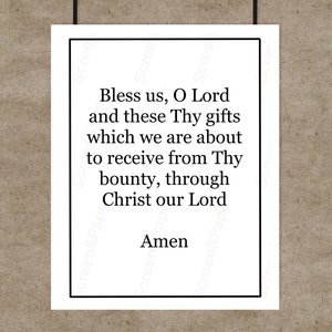Catholic Before and After Meal Prayer Digital Download of Meal Prayers ...