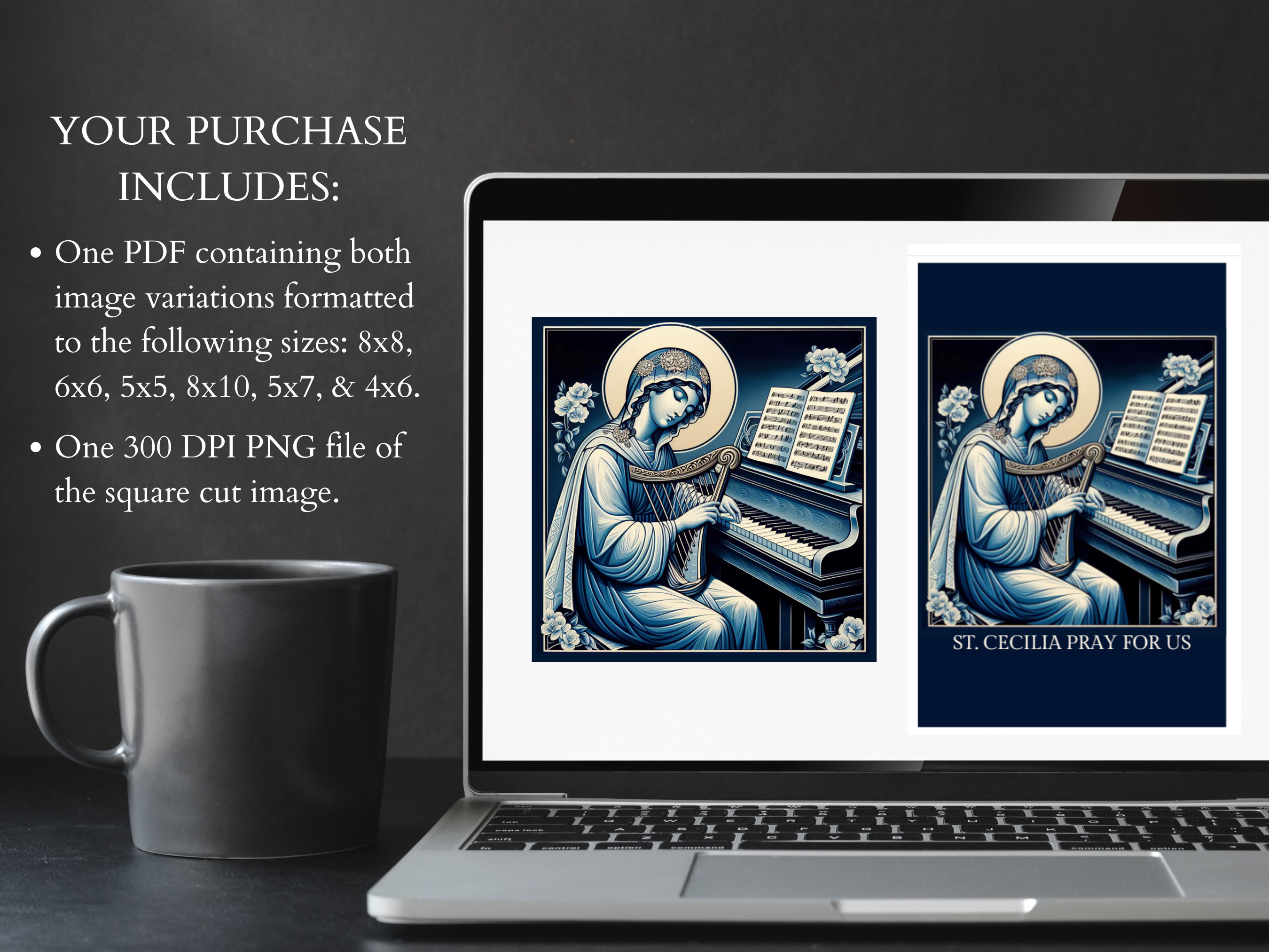 Saint Cecilia Icon Digital Download Catholic Icon of St Cecilia Print ...