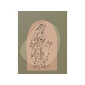 Virgin Mary Line Art Poster Print Catholic Home Decor Catholic Mama Mary Catholic Art Minimal Catholic Line Art Virgin Mary Print Catholic image 7