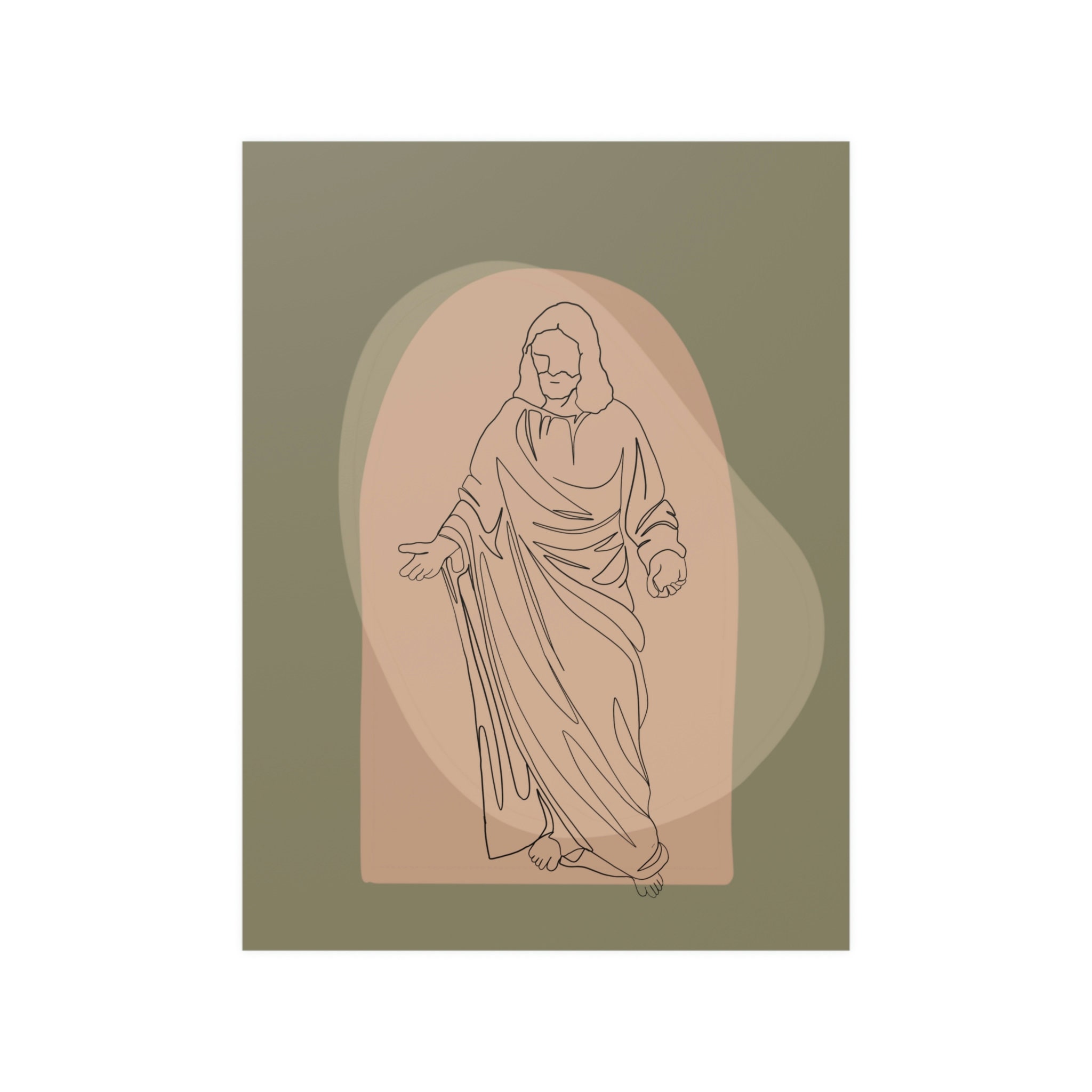 Jesus Line Art Poster Print Christian Jesus Minimal Line Art Home Decor ...