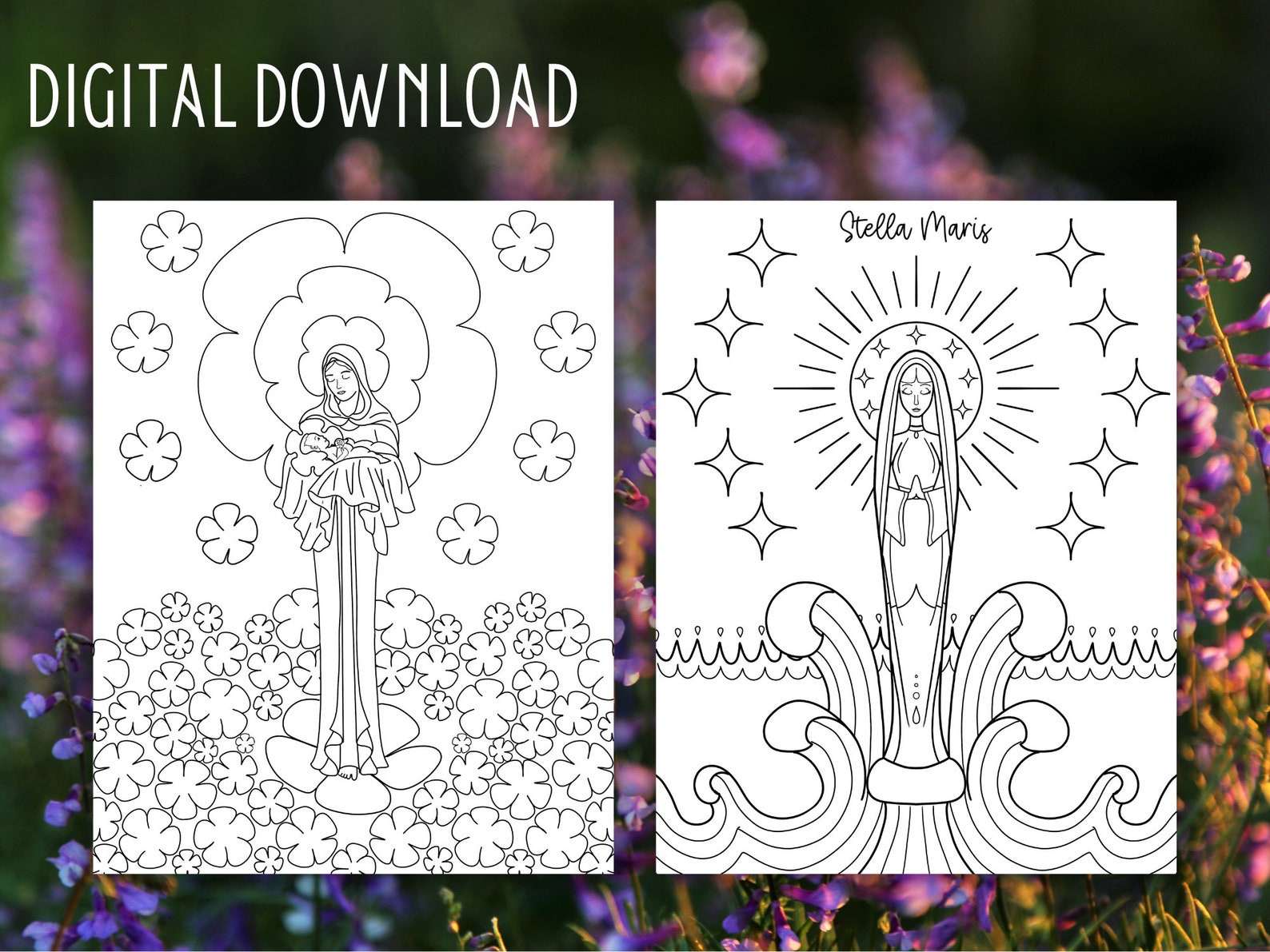 Mary Coloring Pages for Catholic Kids Projects for Homeschool Printable ...