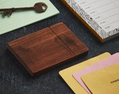 Personalised wallet / credit card holder. Wood wallet for men, minimalist wallet business card case. slim wallet for women unique vegan gift