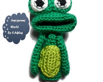 Amigurumi Pattern Crochet PDF- finger frog puppet