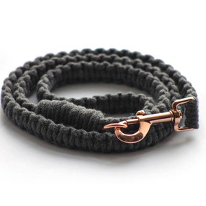 Skinny Charcoal Grey – Macramé Dog Lead | Boho Dog Lead | Luxury Leads | Sustainable Dog Accessories