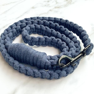 Chunky Jeans Blue – Macramé Dog Lead  | Boho Dog Lead | Luxury Leads | Sustainable Dog Accessories
