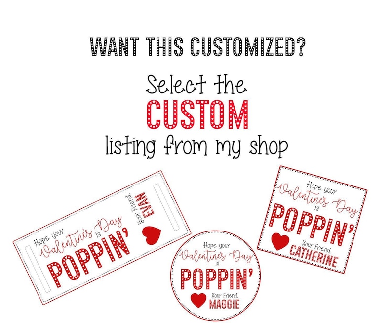 Hope Your Valentines Day is Poppin Digital Printable Pop It Valentine Tags Includes Space to Write Your Own Name Not Personalized image 4