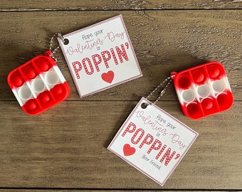 Hope Your Valentine’s Day is Poppin’ Digital Printable Pop It Valentine Tags- Includes Space to Write Your Own Name (Not Personalized)