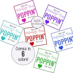 Ich hoffe, Ihr Valentinstag ist Poppin 'Digital druckbare Pop-It-Valentinstagsetiketten in 6 FARBEN - Schreiben Sie Ihren eigenen Namen (nicht personalisiert)