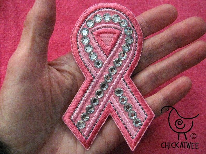 Pink Ribbon Patch Breast Cancer Awareness Embroidered Etsy
