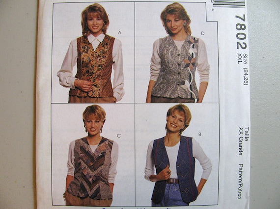 McCall/'s 8429 Misses/' Lined Vests Sewing Pattern