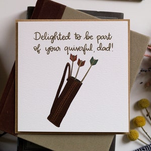 Biglietto d'auguri cristiano per la festa del papà "Felice di far parte della tua faretra, papà!"