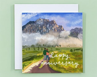 Happy Anniversary Card, Adventure in the Mountains for Explorer
