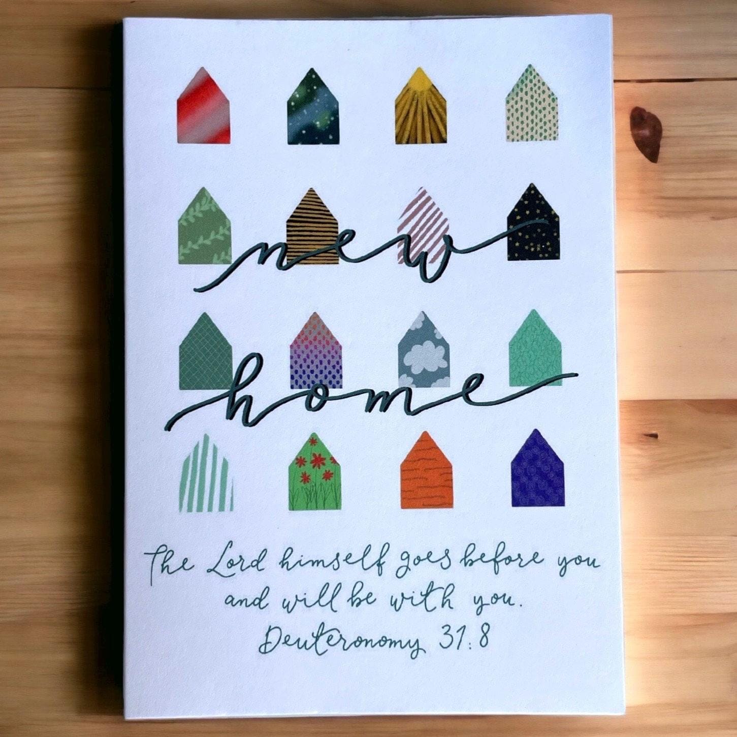 Christian new home card with scripture verse