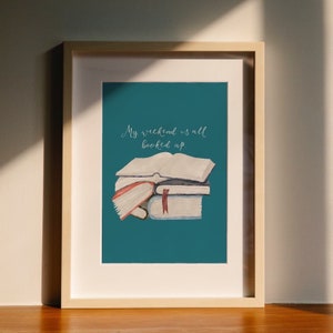 Lámina de arte de pared con temática de libros "Mi fin de semana está todo reservado"