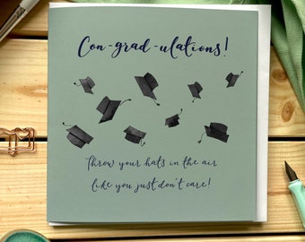 Pun Graduation card con-grad-ulations, punny congratulations for a graduate from university or college