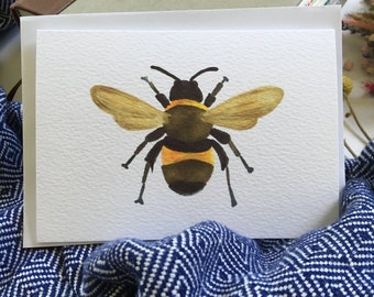 Bee watercolour card, A6 luxury greeting card