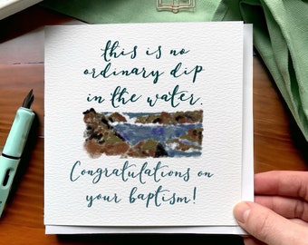 Adult baptism card, congratulations on your baptism, no ordinary dip in the water, believers baptism card