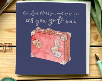 Christian card - graduation, university, college, The Lord bless you and keep you as you go to uni