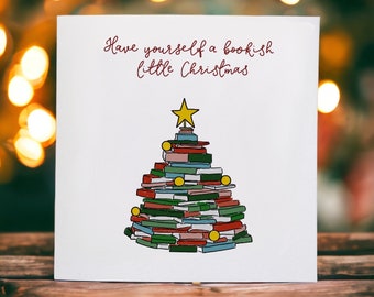 Have yourself a bookish little Christmas card, book lover’s Christmas card