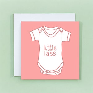 Cartão Little Lass New Baby, cartão escocês para menina recém-nascida