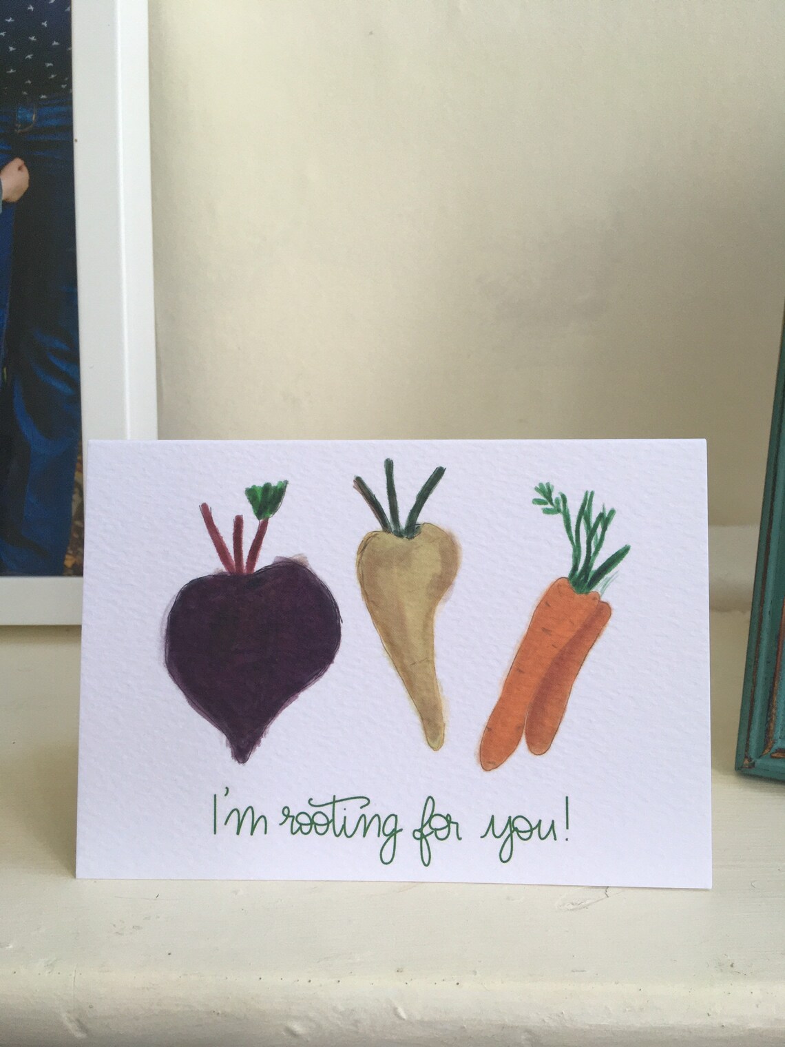 Im rooting for you A6 root vegetables gardening veggie pun Etsy